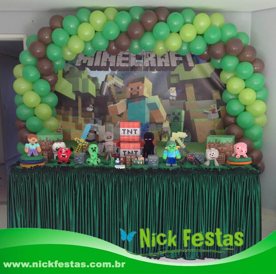 Festa do Minecraft: Decoração de Aniversário