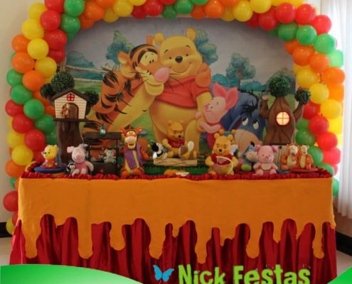 Mesa decorada ursinho pooh nick festas