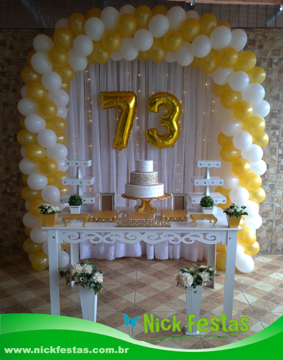 Decoração Provençal Branco e Dourado – Nick Festas