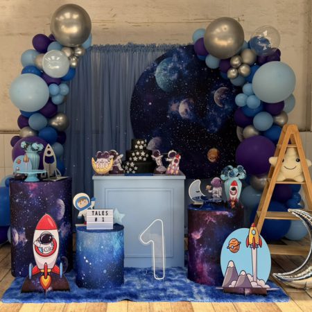 Locação de decoração Espaço Astronautas para festa infantil na Nick Festas