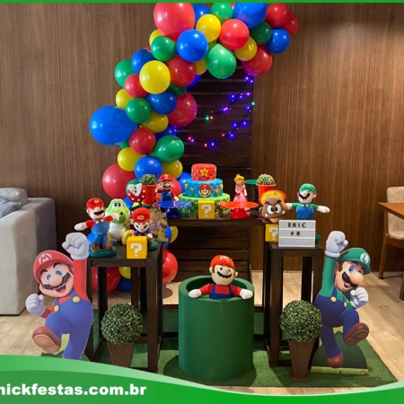 Decoração de Festa Infantil Rústica Mario Bros