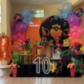 Decoração Teen Neon colorida e vibrante para festa