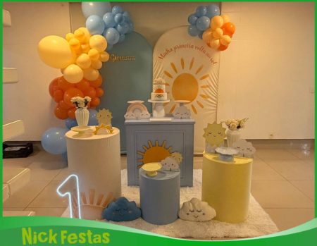 Locação de decoração infantil Minha Primeira Volta ao Sol