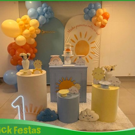 Locação de decoração infantil Minha Primeira Volta ao Sol