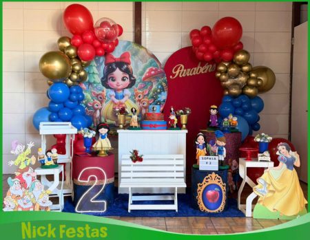 Decoração infantil Branca de Neve Baby para festa de aniversário