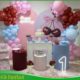 Decoração infantil tema Cerejinha para locação, com painel temático, personagens, mesa decorativa e elementos delicados em tons de rosa, vermelho e branco para festa de aniversário.